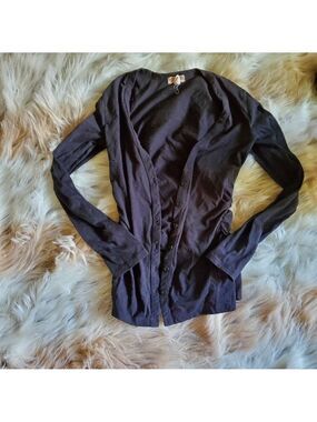 Black Cardigan Ruched